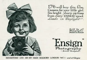 Ribbon Prints: Advert for Ensign camera 1919