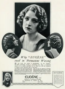 Bobbed Prints: Advert for Eugene permanant hair waving 1923