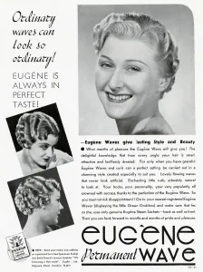 Hair Prints: Advert for Eugene permanent wavy hair 1937
