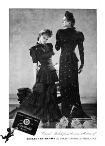 Figures Prints: Advertisement for evening dresses by Elizabeth Henry, 1939