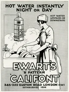 Heater Prints: Advert for Ewarts Califont hot water 1926