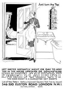 Washin G Prints: Advert for Ewarts Califront hot water 1927