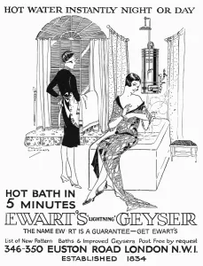 Washin G Prints: Advert for Ewarts Geyser hot water 1927