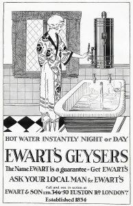 1920s Prints: Advert for Ewart's Geysers 1924