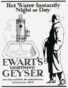 Heater Prints: Advert for Ewarts Lightning Geyser 1926