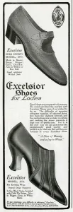 1922 Prints: Advert for Excelsior ladies footwear 1922