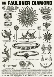 Links Prints: Advert for Faulkner diamond brooches 1893
