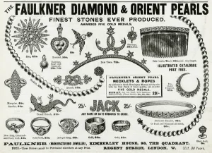 Brooch Prints: Advert for Faulkner diamond brooches 1896