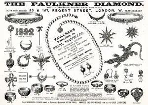 Jewellery Prints: Advert for Faulkner diamond jewellery 1892