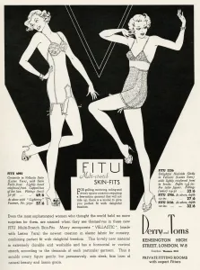 Girdle Prints: Advert for FITU muti-stretch skin- fits underwear 1935