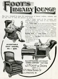 Resting Prints: Advert for Foots library lounge chair 1906