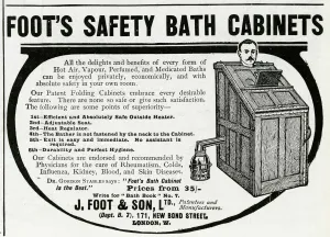 Ailments Prints: Advert for Foots Safty Bath Cabinets 1912