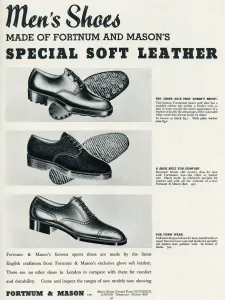 Mason Prints: Advert for Fortnum and Mason, mens shoes 1935