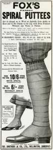 Wrap Prints: Advert for Foxs puttees stockings 1903
