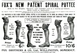 Mens Prints: Advert for Foxs spiral puttees 1899