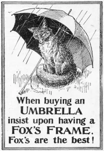 Sheltering Prints: Advert for Foxs umbrellas