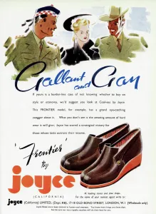 Joyce Prints: Advert for Frontier by Joyce California shoes 1941