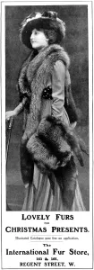 Fashions Prints: Advertisement for fur fashions, 1909