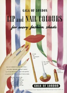 Nail Prints: Advert for Galaof London lip and nail colours 1950