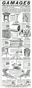 Table Prints: Advert for Gamages garden furniture 1926