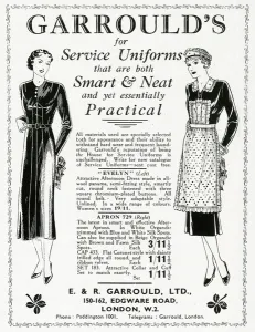 Servant Prints: Advert for Garroulds uniforms for maids 1937