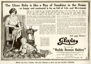 Toddler Prints: Advert for Glaxo baby food 1914