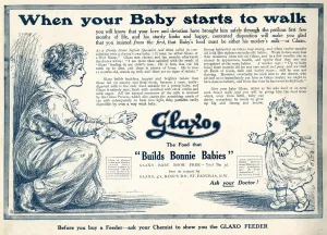 Toddler Prints: Advert for Glaxo baby food 1914