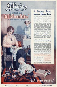 Toddler Prints: Advert for Glaxo baby food 1914