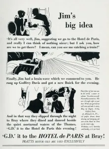 Clubs Prints: Advertisement for Godfrey Davis car hire, Hotel de Paris