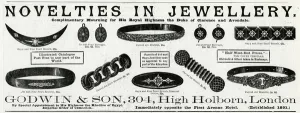 Brooch Prints: Advert for Godwin & Son, jewellery 1892