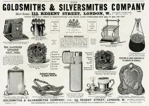 Cigarette Prints: Advert for Goldsmiths & Silversmiths Edwardian items 1901