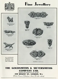 Brooch Prints: Advert for Goldsmiths & Silversmiths fine jewellery 1935