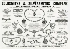Links Prints: Advert for Goldsmiths & Silversmiths jewellery 1901