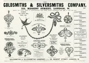 Gift Prints: Advert for Goldsmiths & Silversmiths jewellery 1901