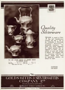 Sugar Prints: Advert for Goldsmiths & Silversmiths tea & coffee service