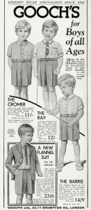 Suits Prints: Advert for Goochs boys clothing 1934