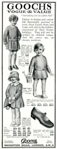 1923 Prints: Advert for Goochs childrens spring coats 1923