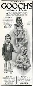 Suits Prints: Advert for Goochs toddlers clothing 1929