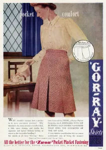 Tweed Prints: Advert for Gor-ray Koneray pocket skirts 1943