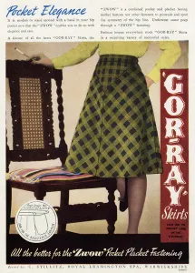 Tweed Prints: Advert for Gor-ray Koneray pocket skirts 1943