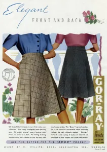 Tweed Prints: Advert for Gor-ray Koneray pocket skirts 1945