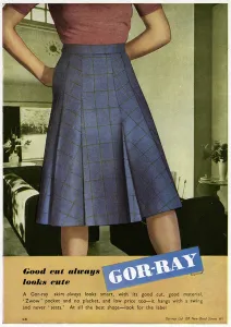 Tweed Prints: Advert for Gor-ray Koneray pocket skirts 1946