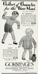 Shorts Prints: Advert for Gorringes childrens clothing