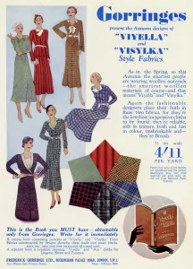 Pattern Prints: Advert for Gorringes fashion fabrics 1932