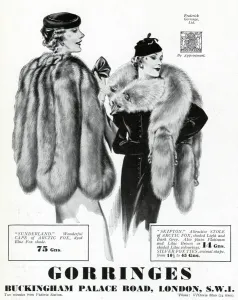 Head Prints: Advert for Gorringes womens furs 1937