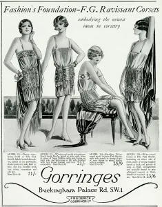 Wrap Prints: Advert for Gorringes womens underwear 1927