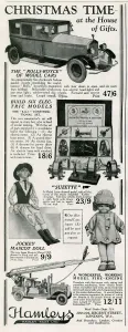 Shopping Prints: Advert for Hamleys Christmas toys 1929