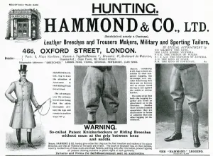 Tailor Prints: Advert for Hammond & Co. Ltd mens leggings 1904