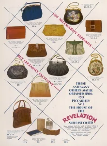 Handbags Prints: An advertisement for handbags
