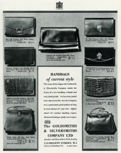 Clutch Prints: Advert for Handbags at The Goldsmiths & Silversmiths Company